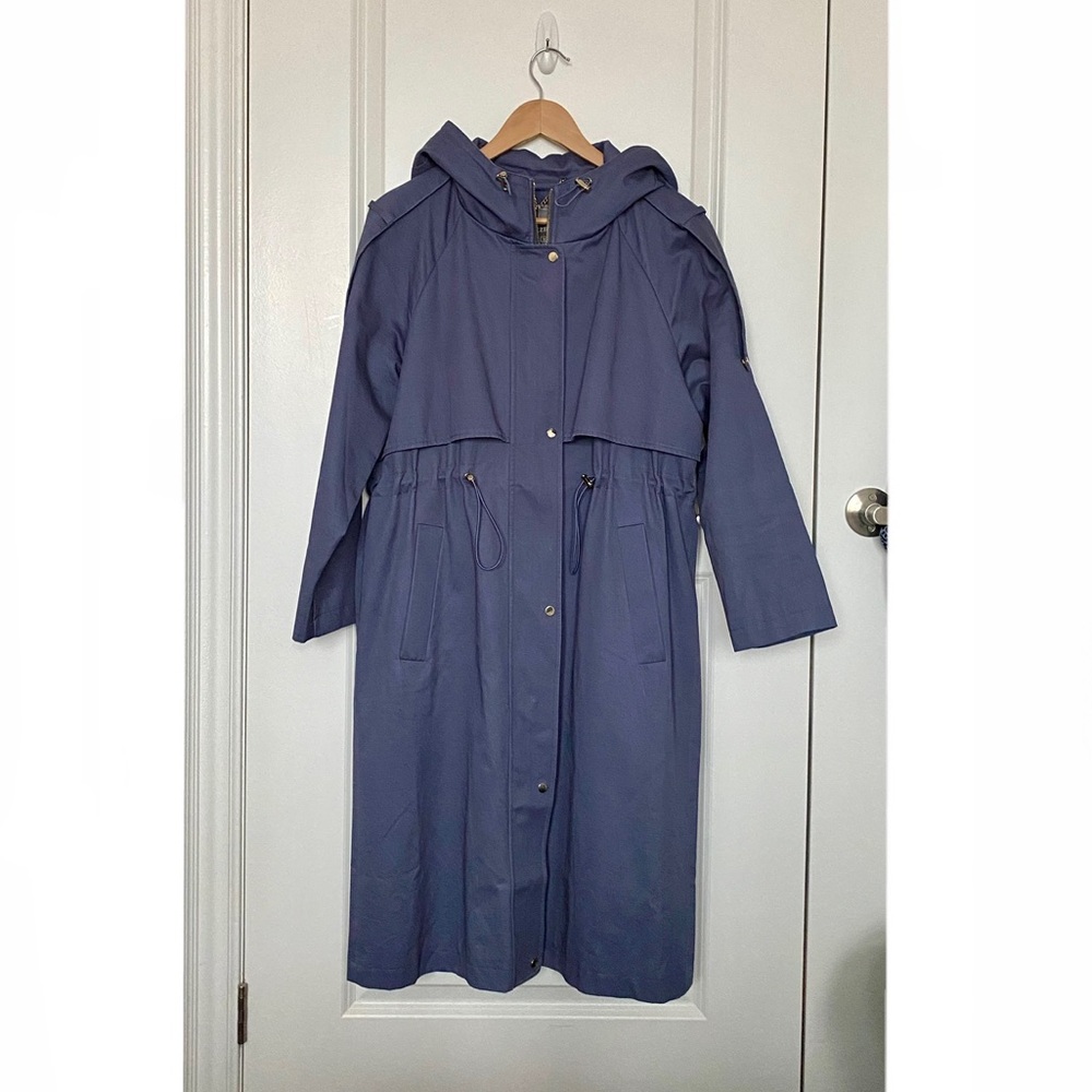 Maisy Blue Hooded Shell Coat